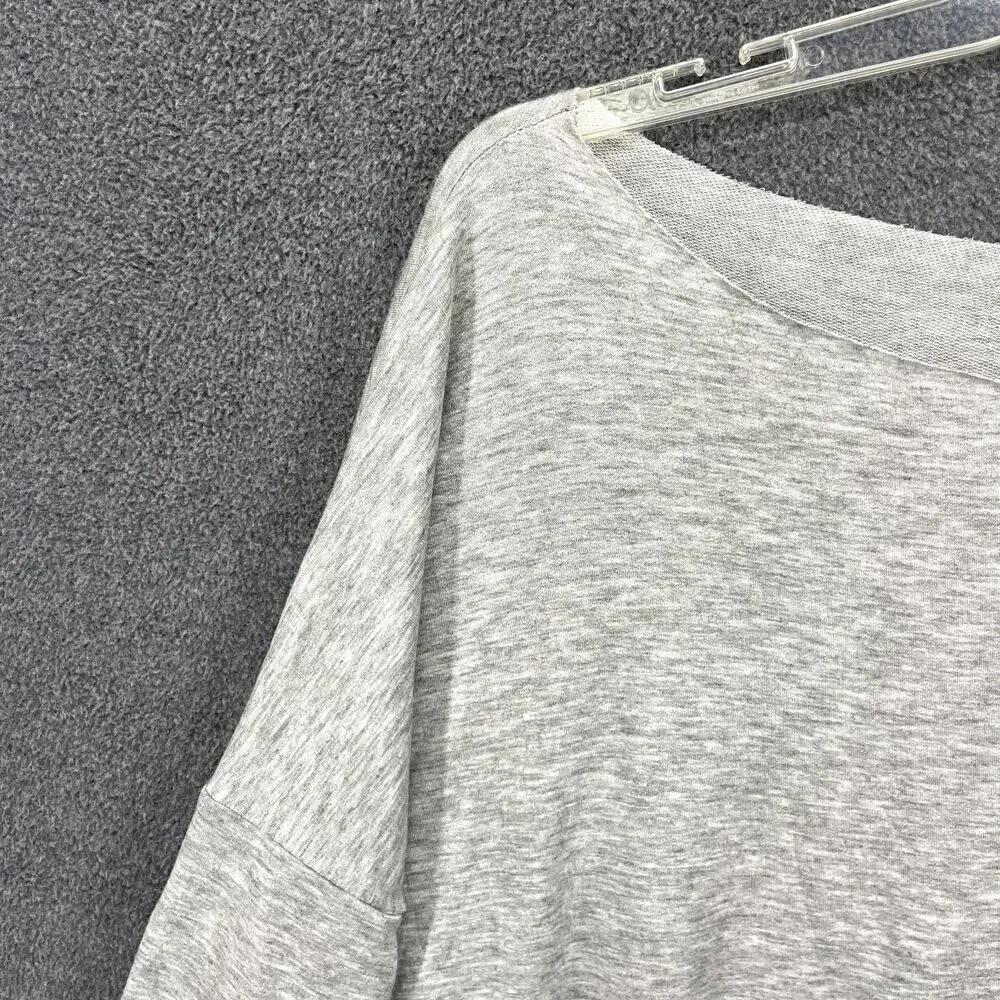 KLD Sweater Womens Small Gray Tunic Boxy Oversized raw hem‎ dolman sleeve